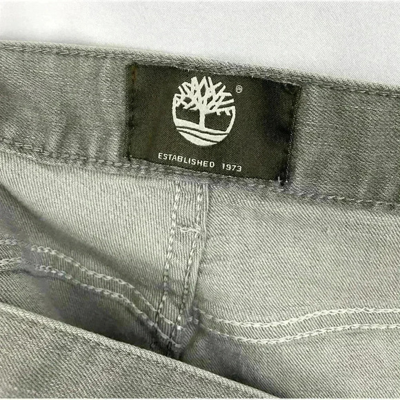 Timberland Gray Charcoal Wash Stretch Denim 33x30 Straight Jeans Mens - Picture 12 of 13